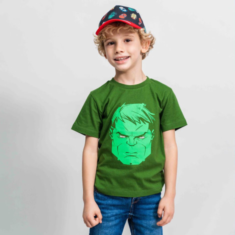 T-shirt de manga curta Hulk Marvel para crianças