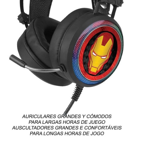 Auricular para jogos Iron Man Marvel