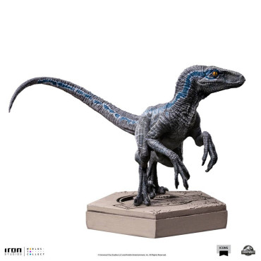 Figura Jurassic Park Velociraptor Azul Iron Studios