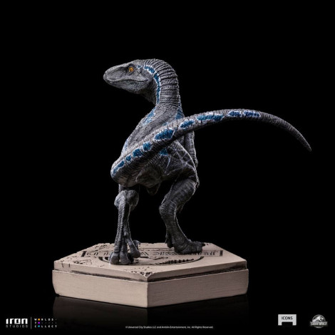 Figura Jurassic Park Velociraptor Azul Iron Studios