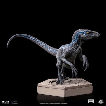 Figura Jurassic Park Velociraptor Azul Iron Studios