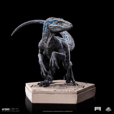 Figura Jurassic Park Velociraptor Azul Iron Studios