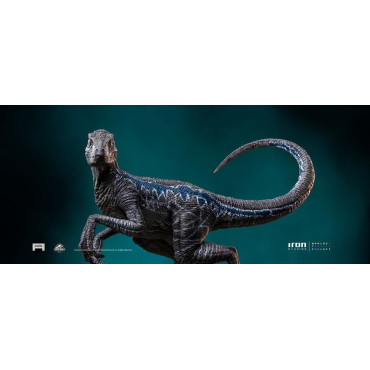 Figura Jurassic Park Velociraptor Azul Iron Studios