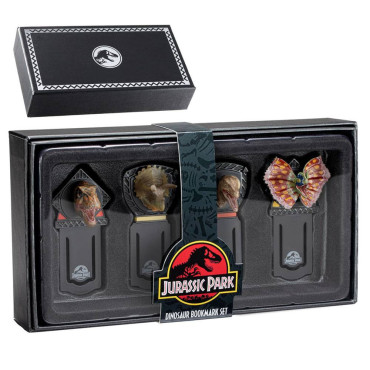 Pacote de marcadores de livros Jurassic Park Dinosaurs Noble Collection