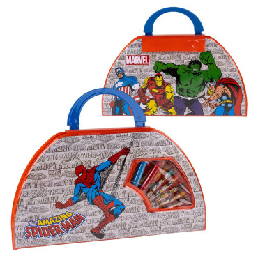 Conjunto de artigos de papelaria para colorir Marvel