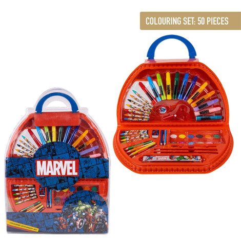 Conjunto de artigos de papelaria para colorir Marvel