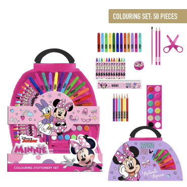 Conjunto de artigos de papelaria para colorir da Minnie