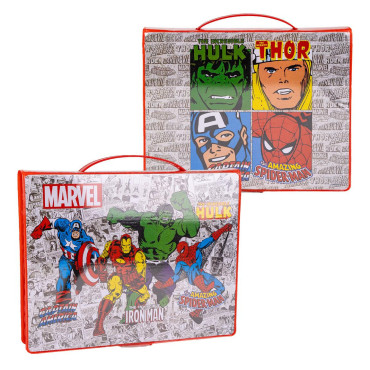 Conjunto de artigos de papelaria para colorir Marvel