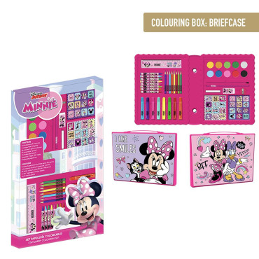 Conjunto de artigos de papelaria para colorir da Minnie