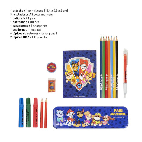 Conjunto de artigos de papelaria para colorir Paw Patrol Kids