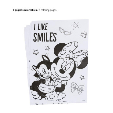 Conjunto de artigos de papelaria para colorir Minnie para crianças