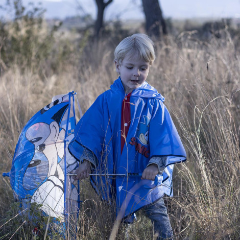 Poncho impermeável Sonic para crianças