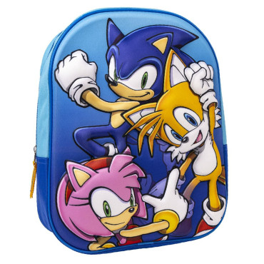 Mochila Sonic 3D para crianças